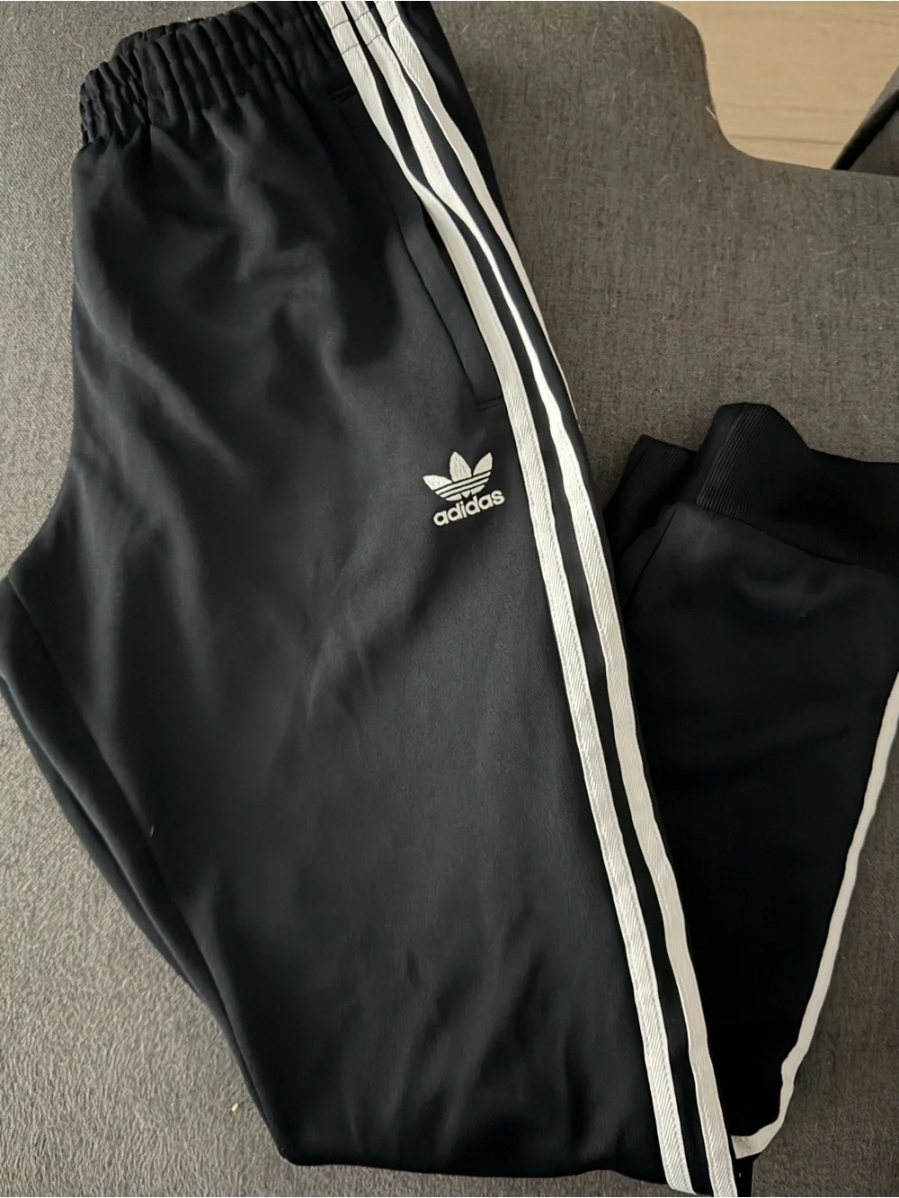 adidas Black Joggers with White 3-Stripes